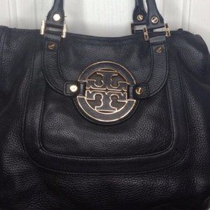 Tory Burch Amanda Black Leather Classic Hobo Handb